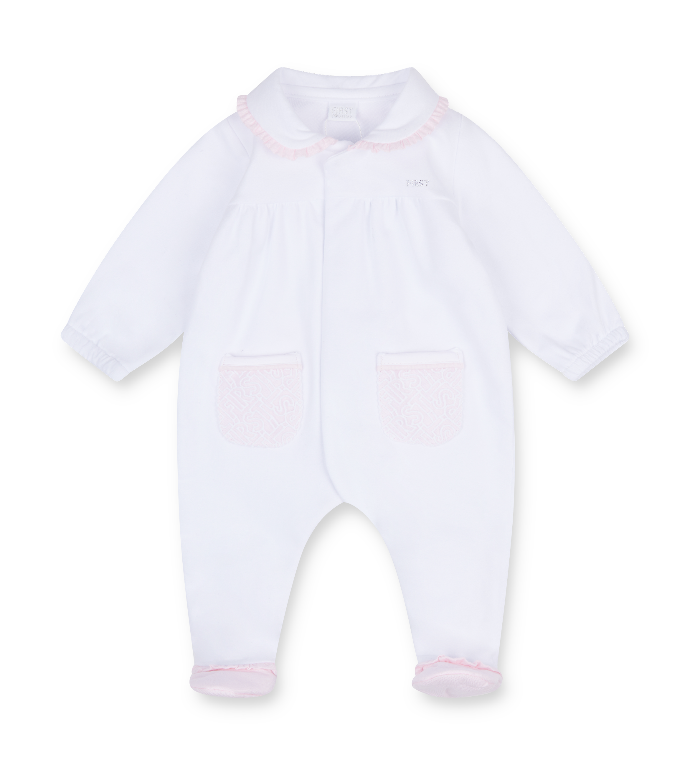 Rompersuit Hart on Backsid White/Pink