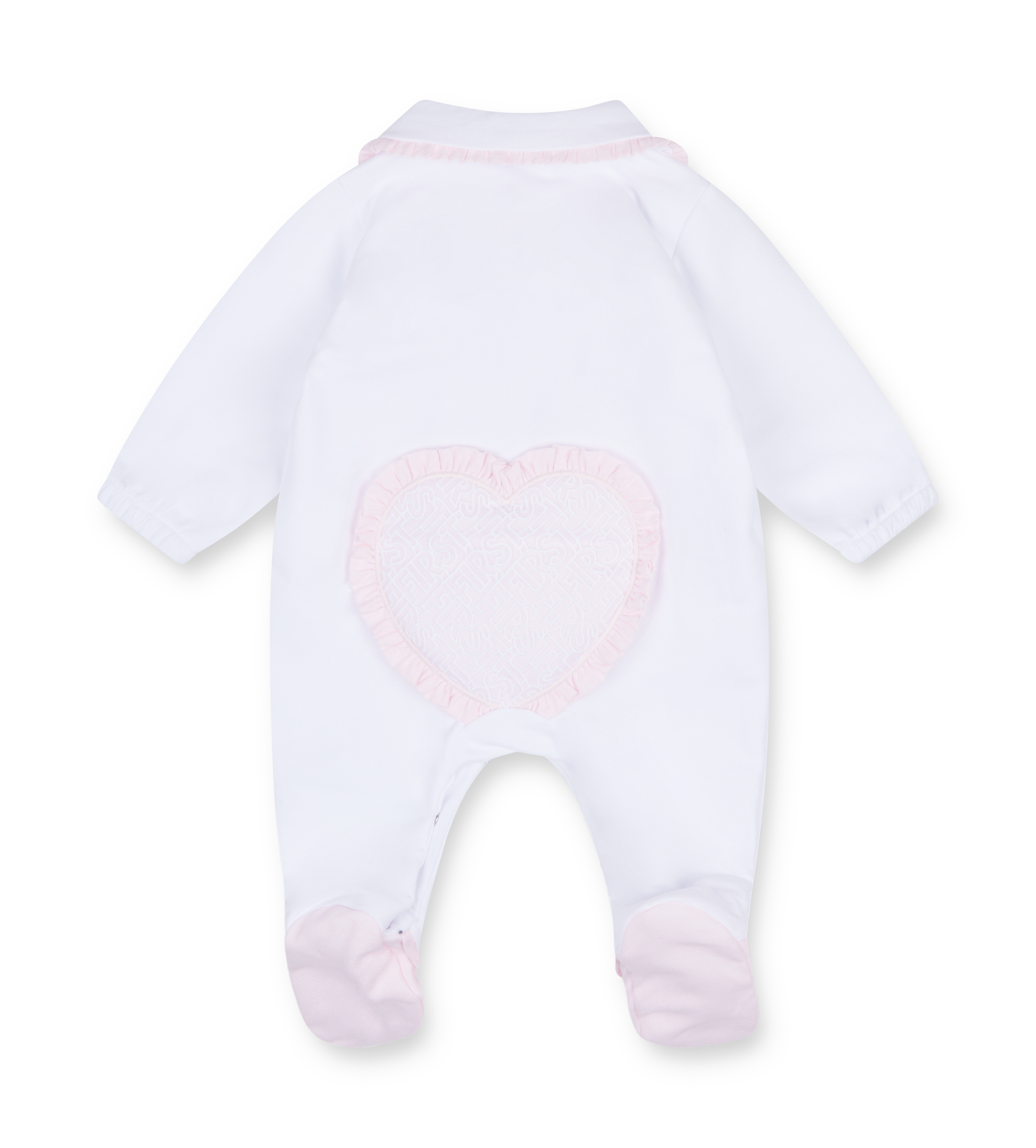 Rompersuit Hart on Backsid White/Pink