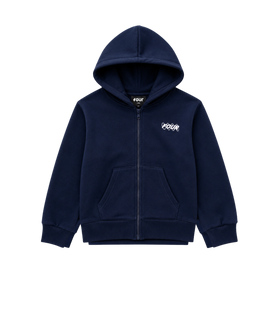 Circles Hoodie met rits en logo marineblauw