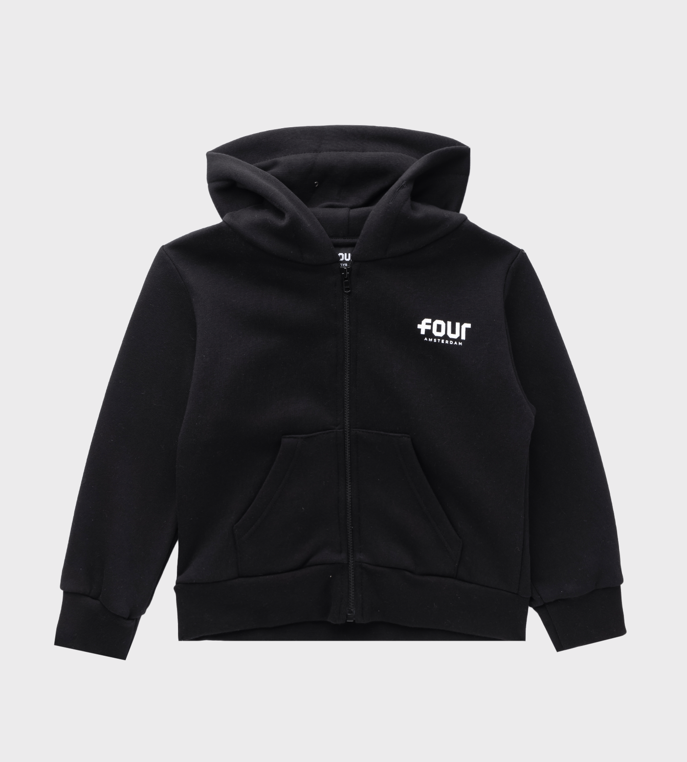 Logo Zip Up Hoodie Black
