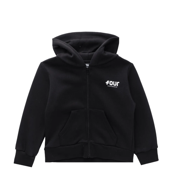 Logo Hoodie Met Rits Zwart