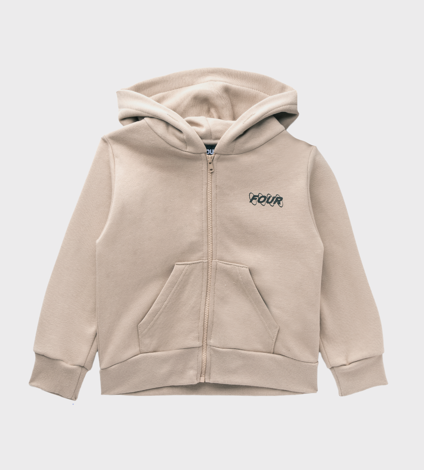 Circles Logo Zip Up Hoodie Vintage Khaki