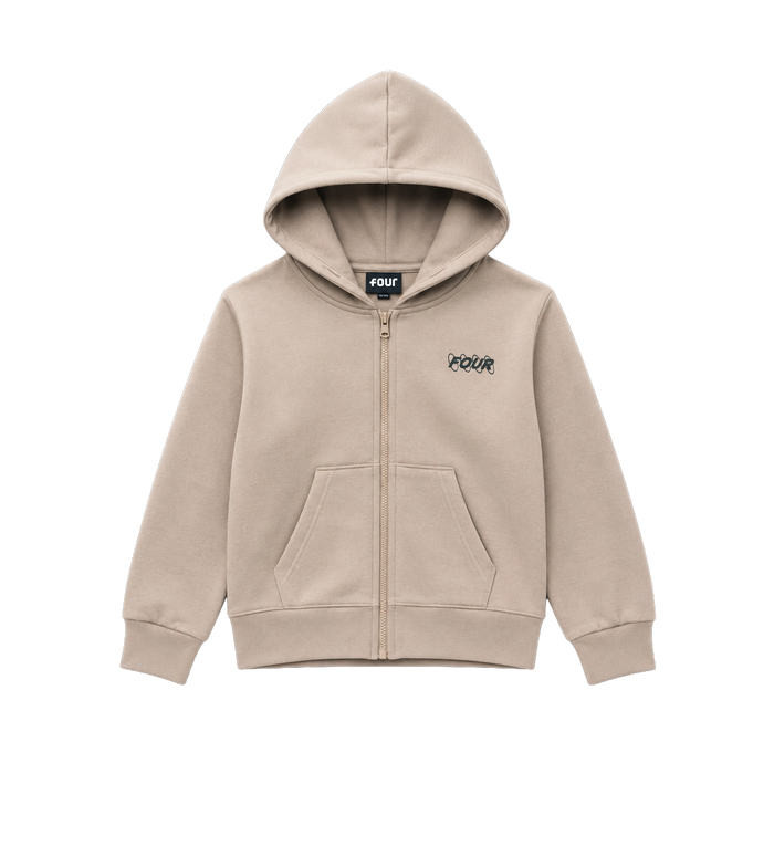 Circles Logo Zip Up Hoodie Vintage Khaki