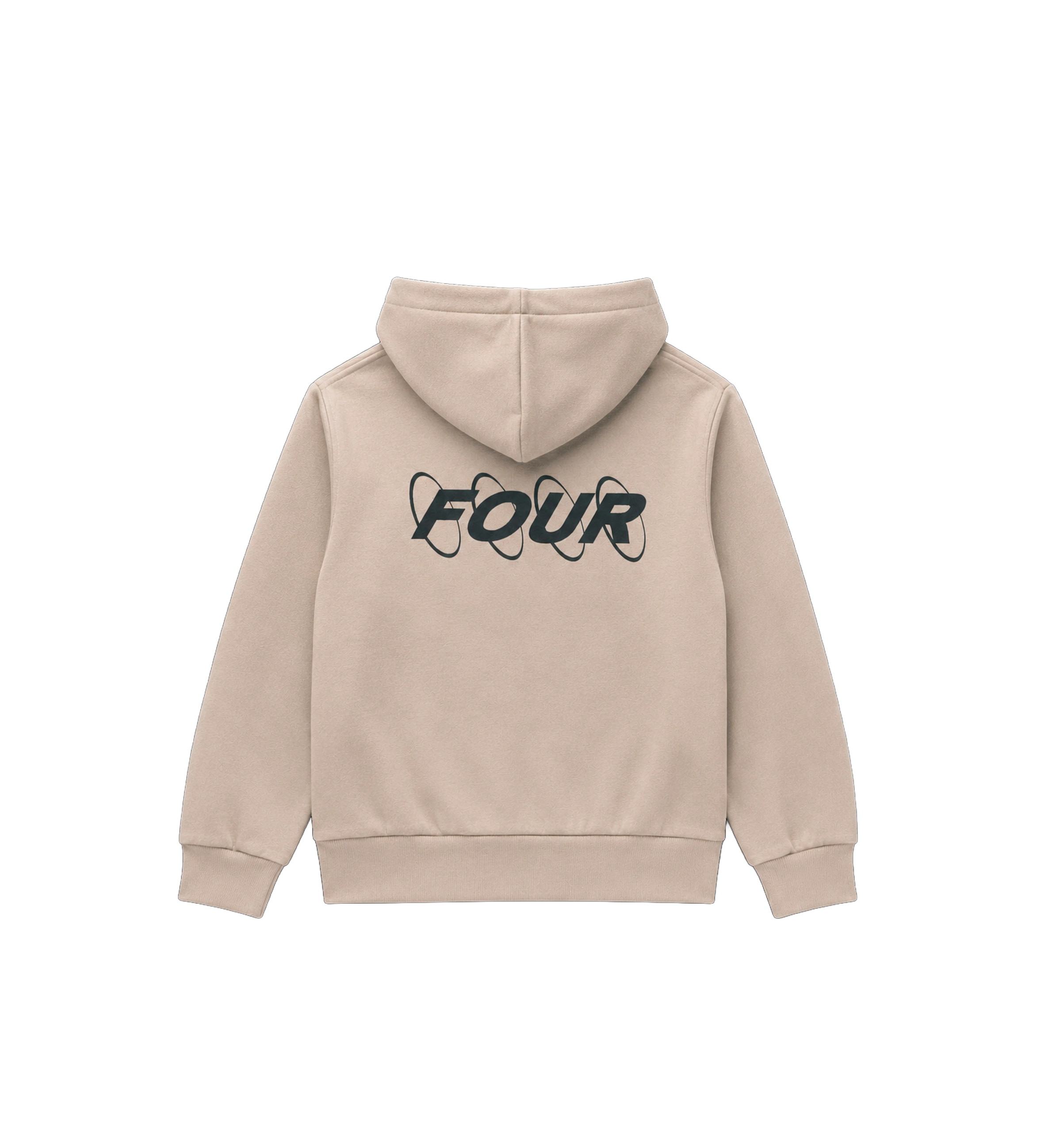 Circles Hoodie met rits en logo, vintage kaki
