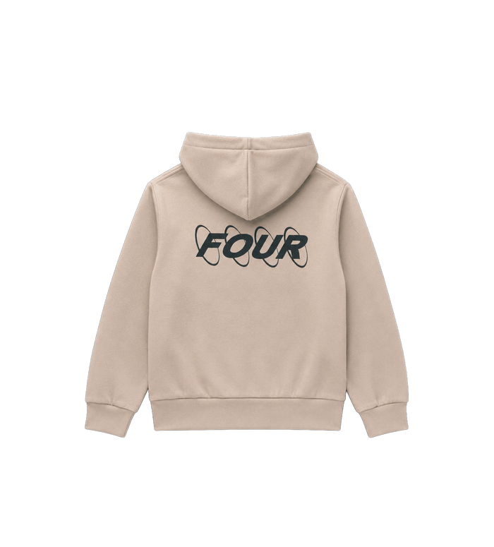 Circles Logo Zip Up Hoodie Vintage Khaki
