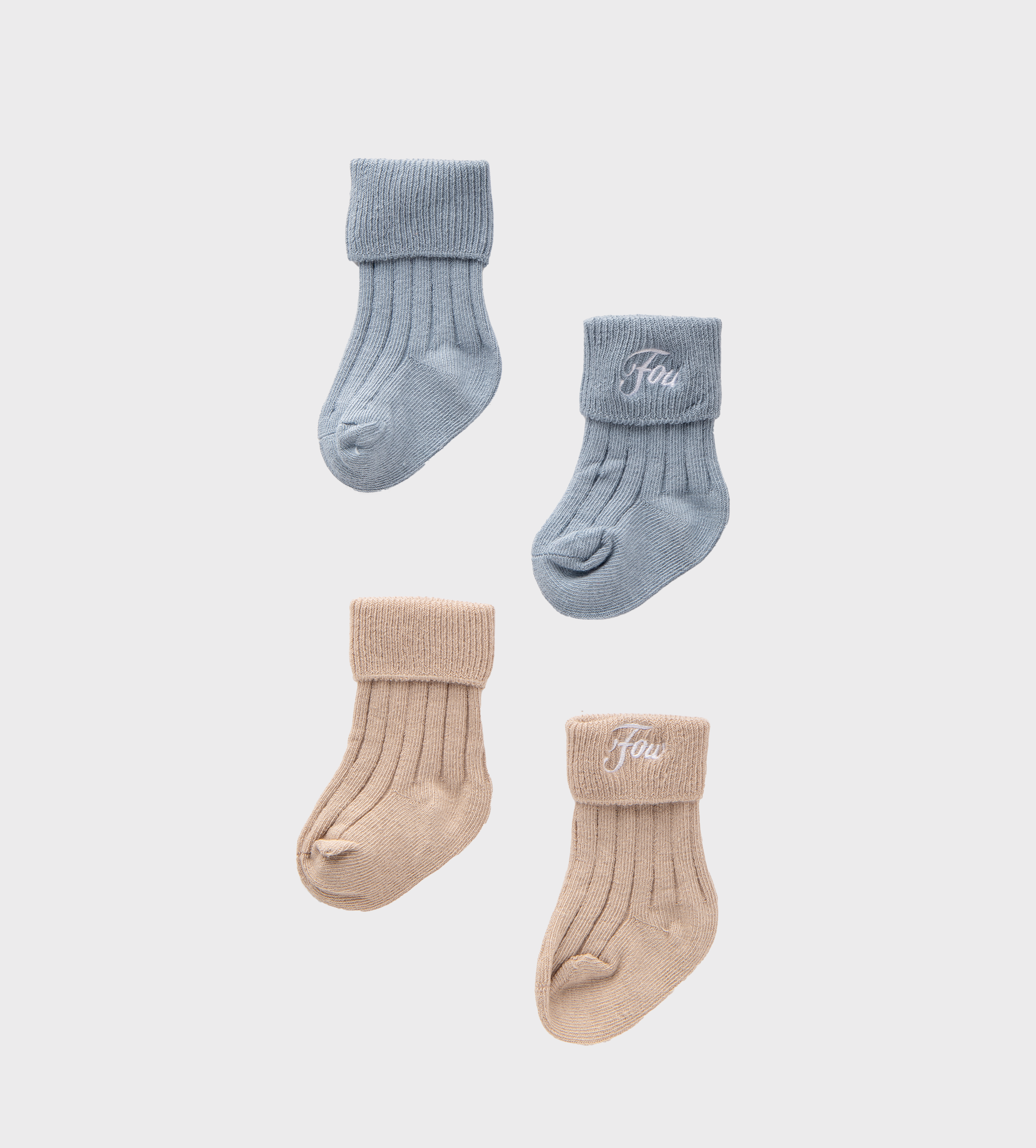 Baby 2-pack Socks Vintage Khaki & Blue