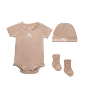 Baby Gift Set (baby suit, hat & socks) Vintage Khaki