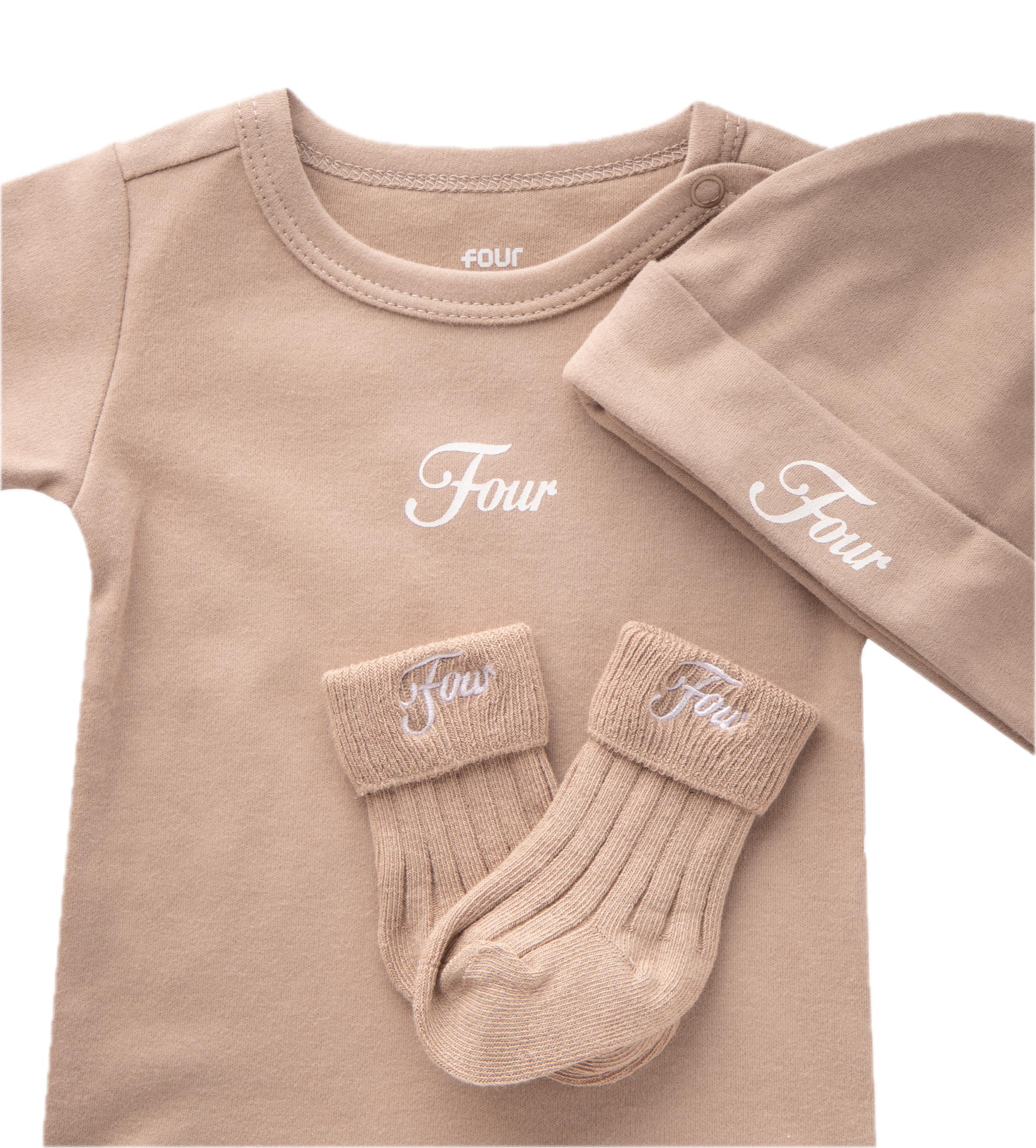 Baby Gift Set (baby suit, hat & socks) Vintage Khaki