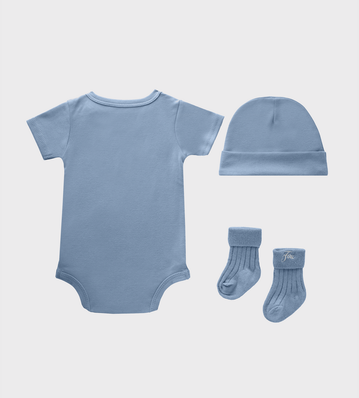 Baby Gift Set (baby suit, hat & socks) Blue