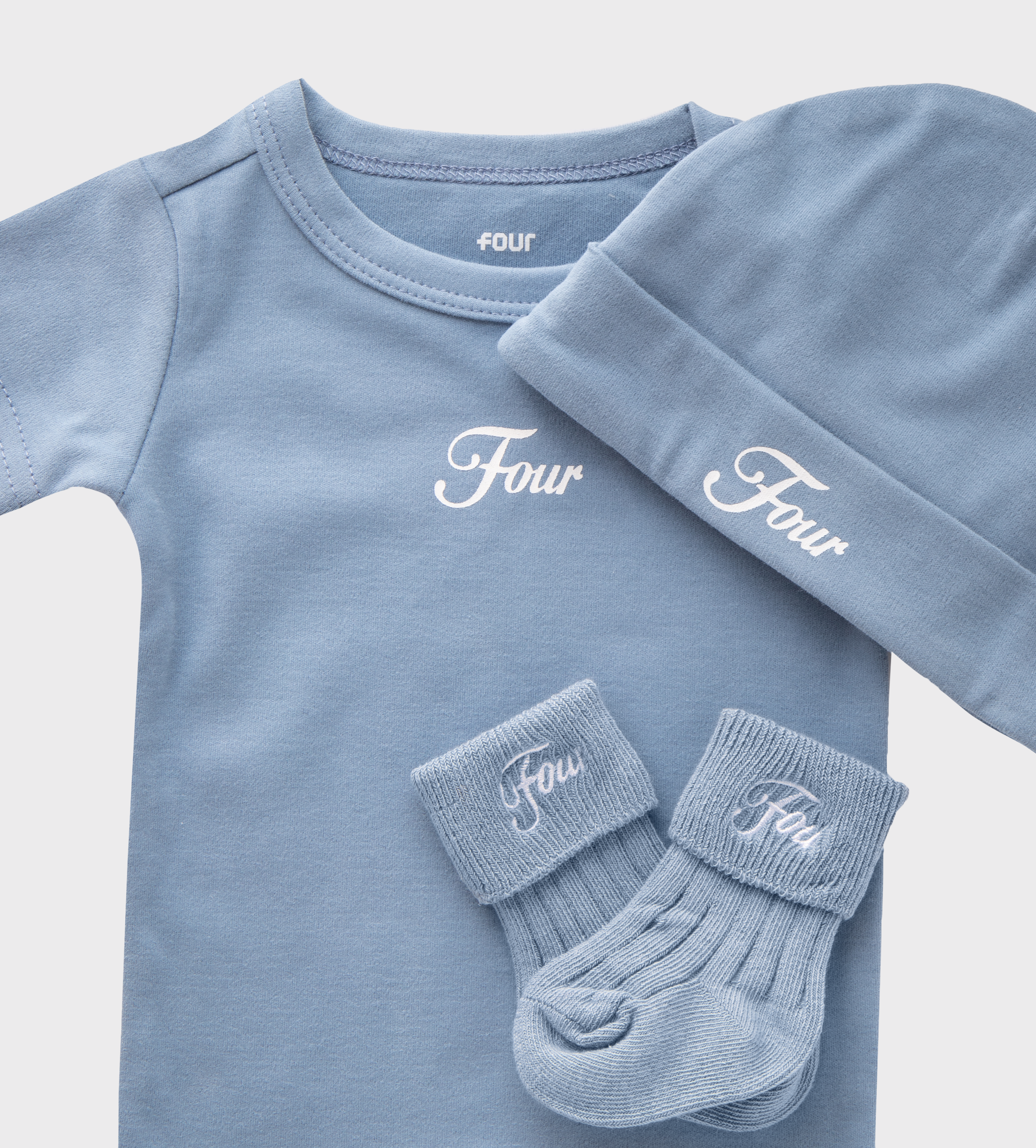 Baby Essentials Set (baby suit, hat & socks) Blue