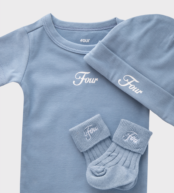 Baby Gift Set (baby suit, hat & socks) Blue