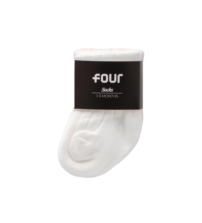 Baby 2-pack Socks White & Pink