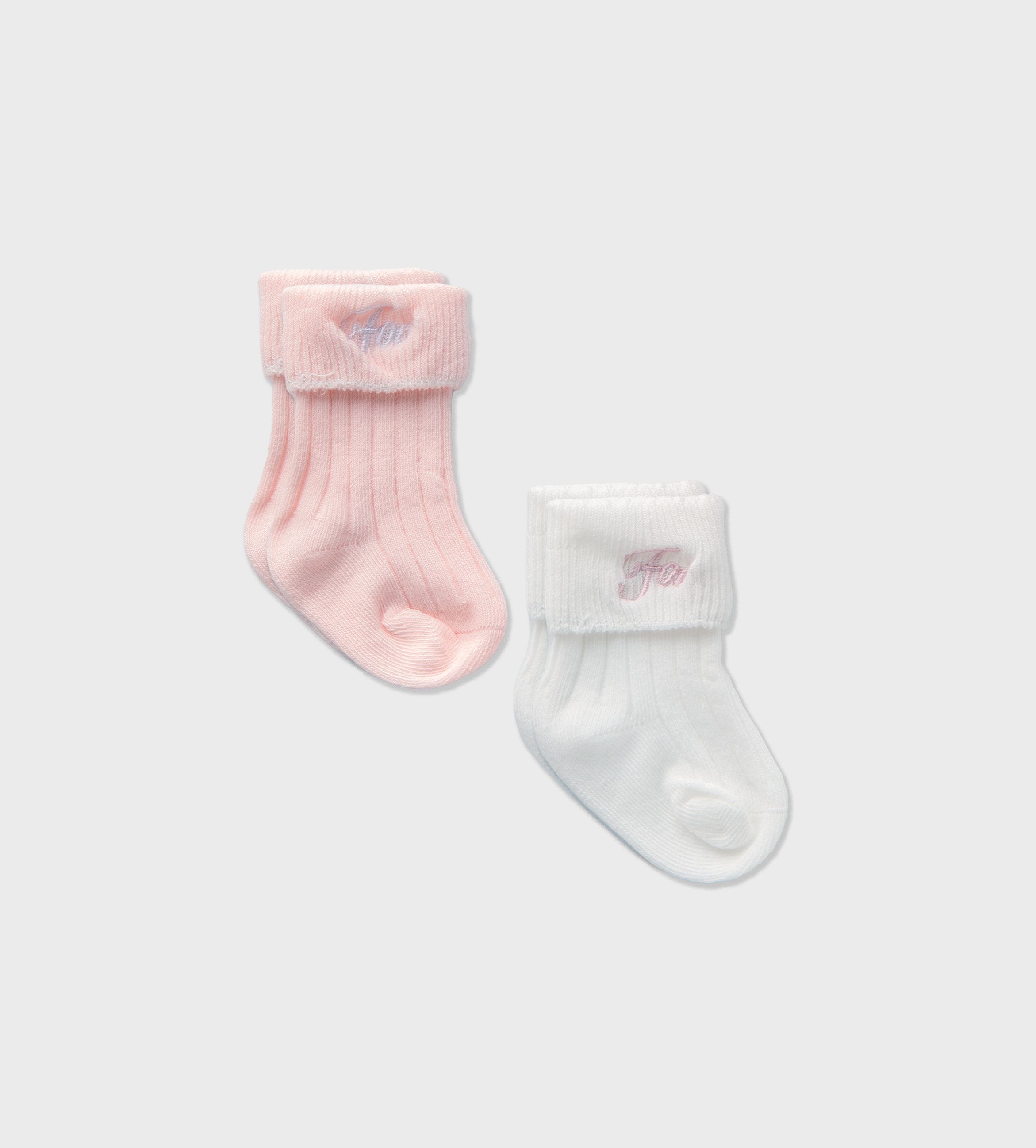 Baby 2-pack Socks White & Pink