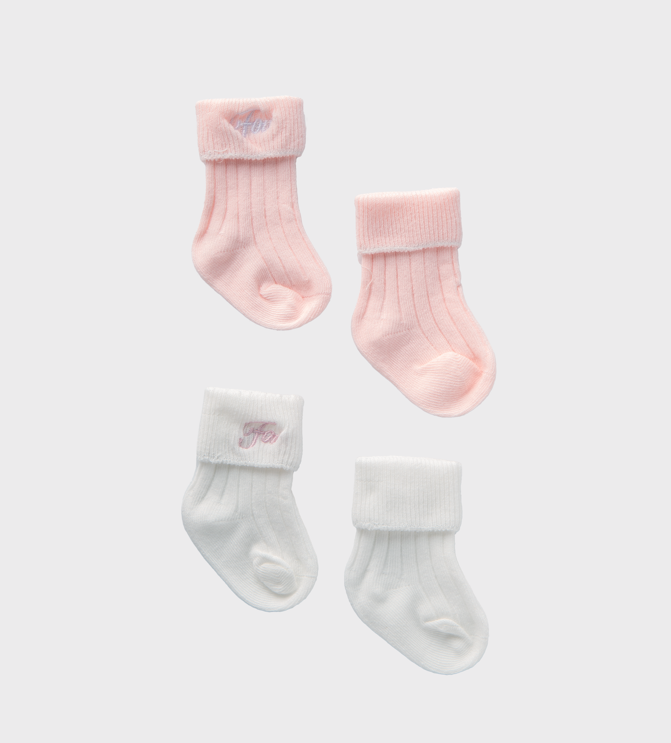 Baby 2-pack Socks White & Pink