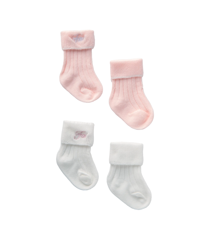 Baby 2-pack Socks White & Pink