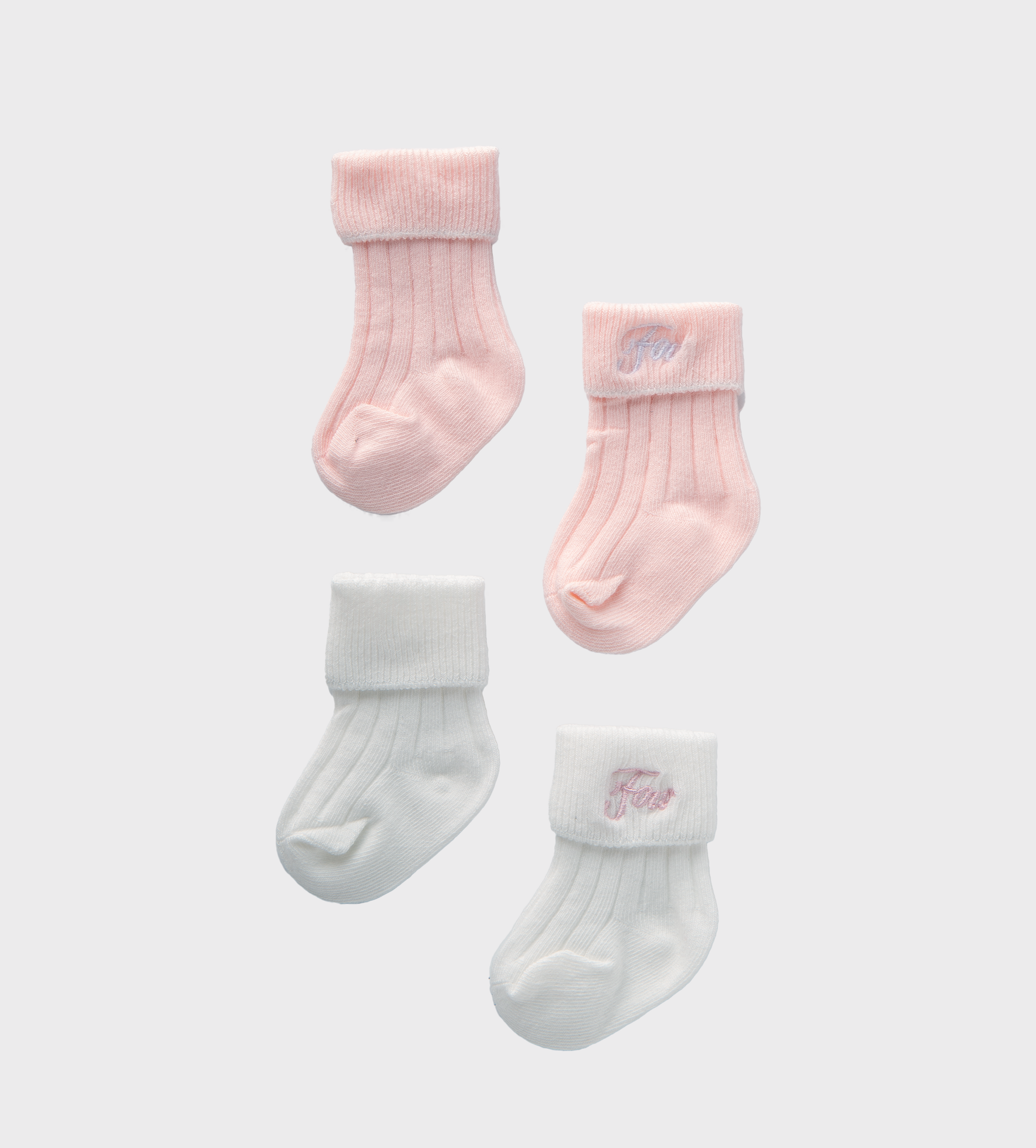 Baby 2-pack Socks White & Pink