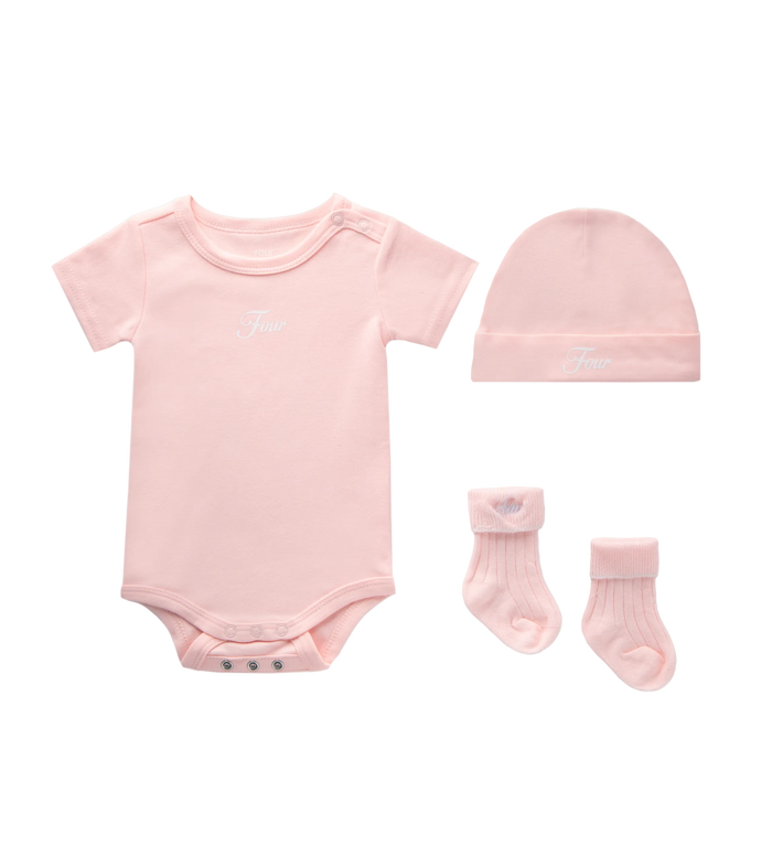 Baby Gift Set (baby suit, hat & socks) Pink