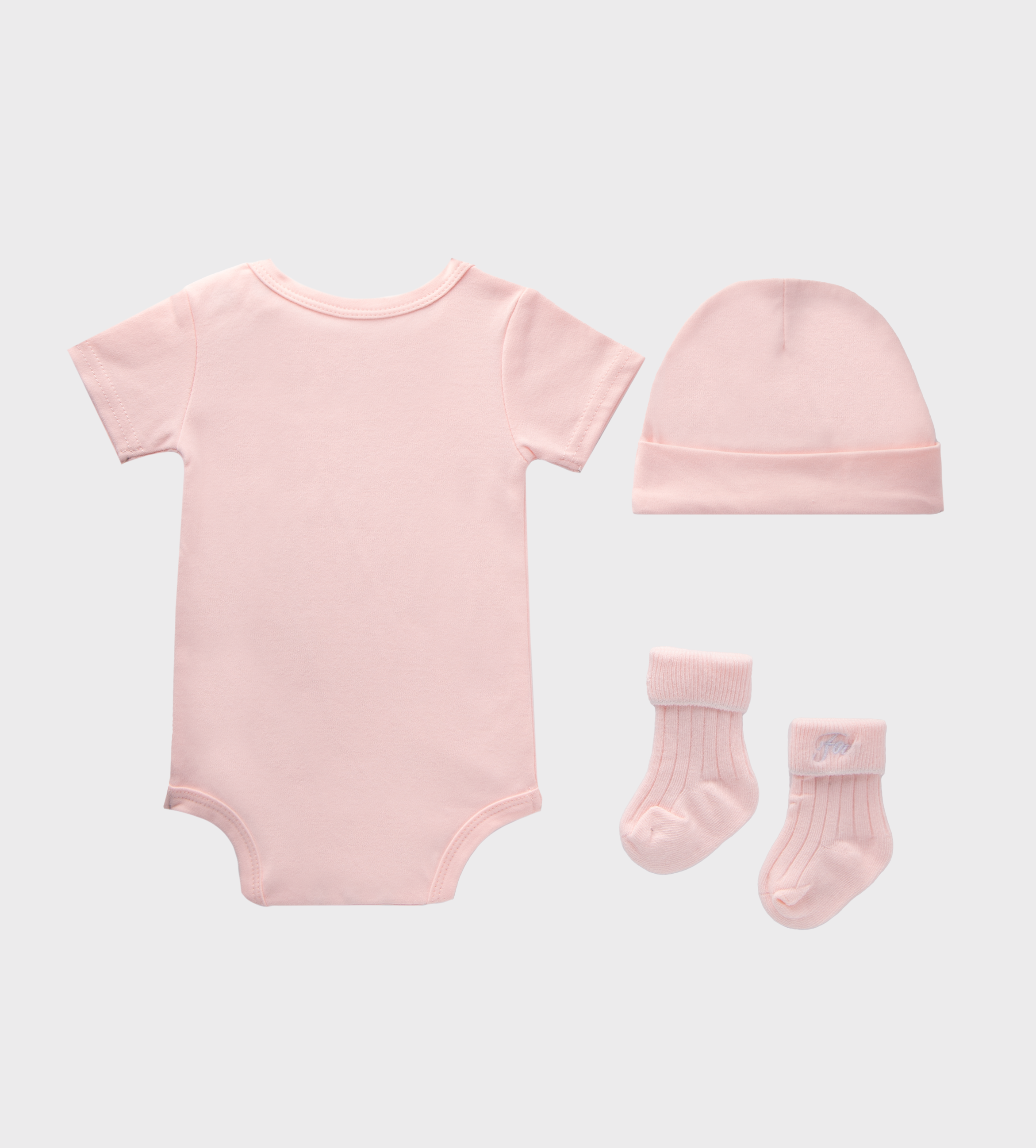 Baby Essentials Set (baby suit, hat & socks) Pink