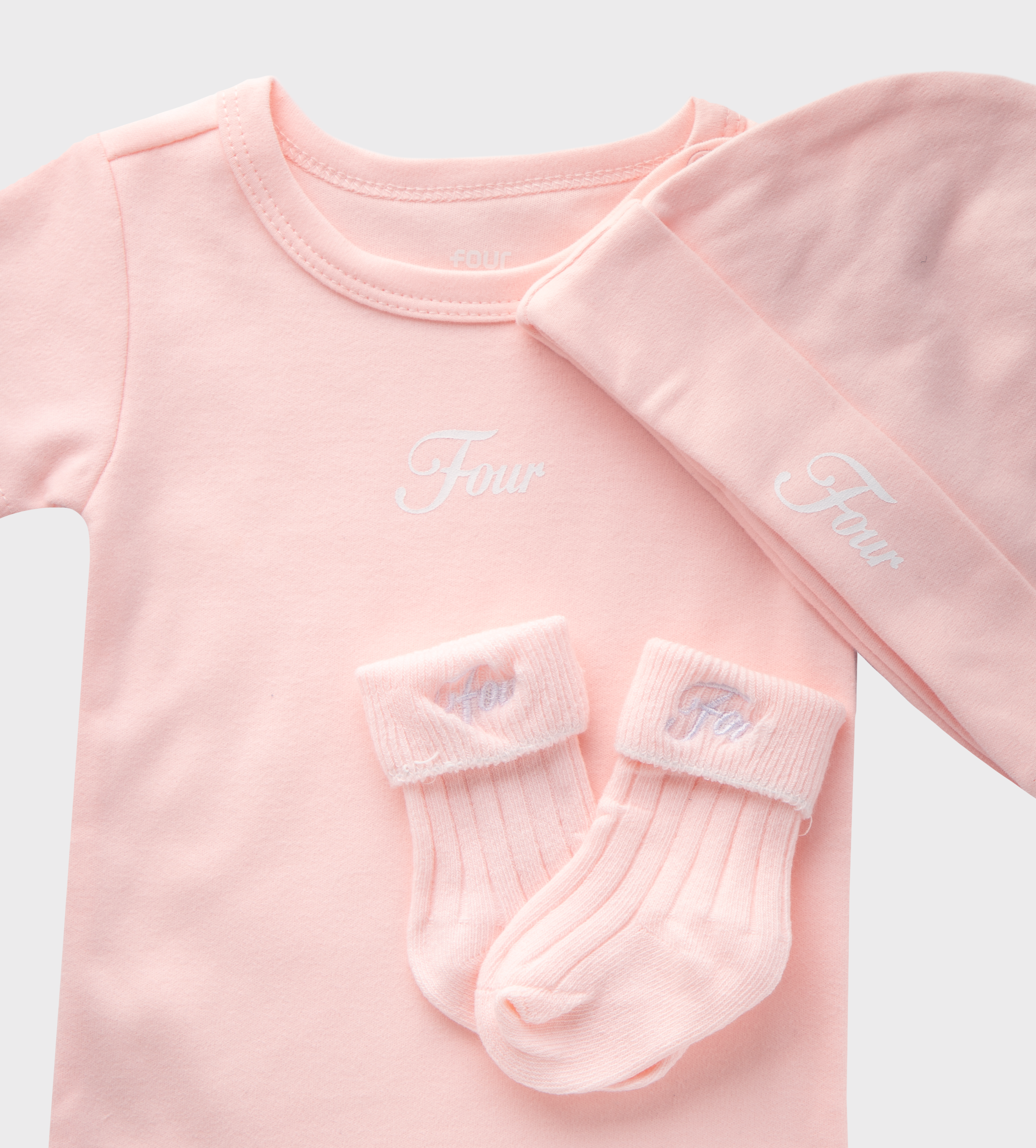 Baby Gift Set (baby suit, hat & socks) Pink
