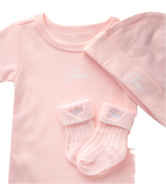 Baby Gift Set (baby suit, hat & socks) Pink