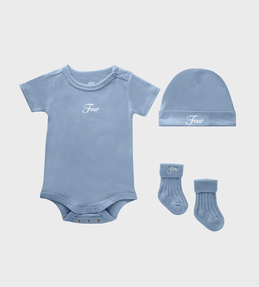 Baby Gift Set (baby suit, hat & socks) Blue
