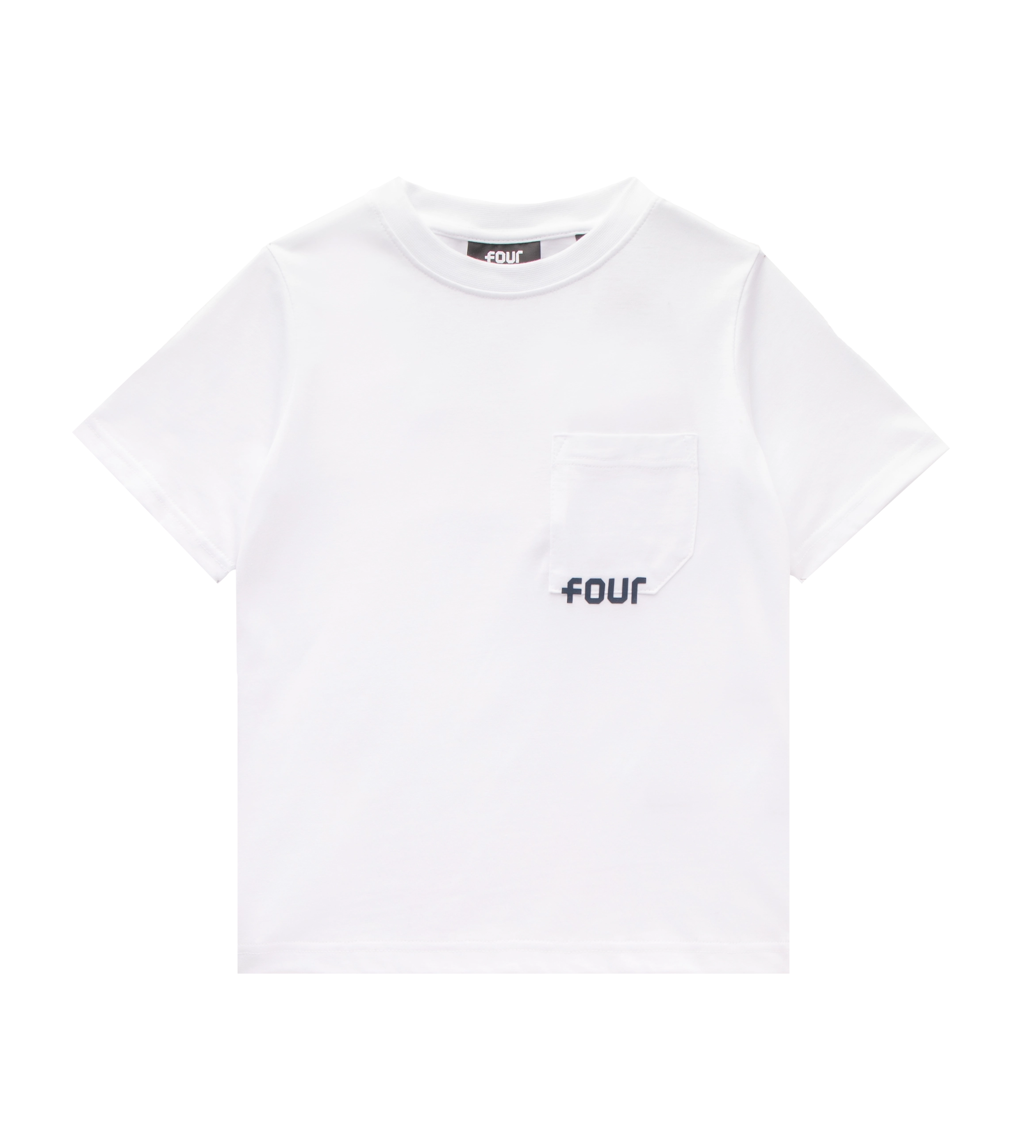 Four Kids Logo Pocket Tee White