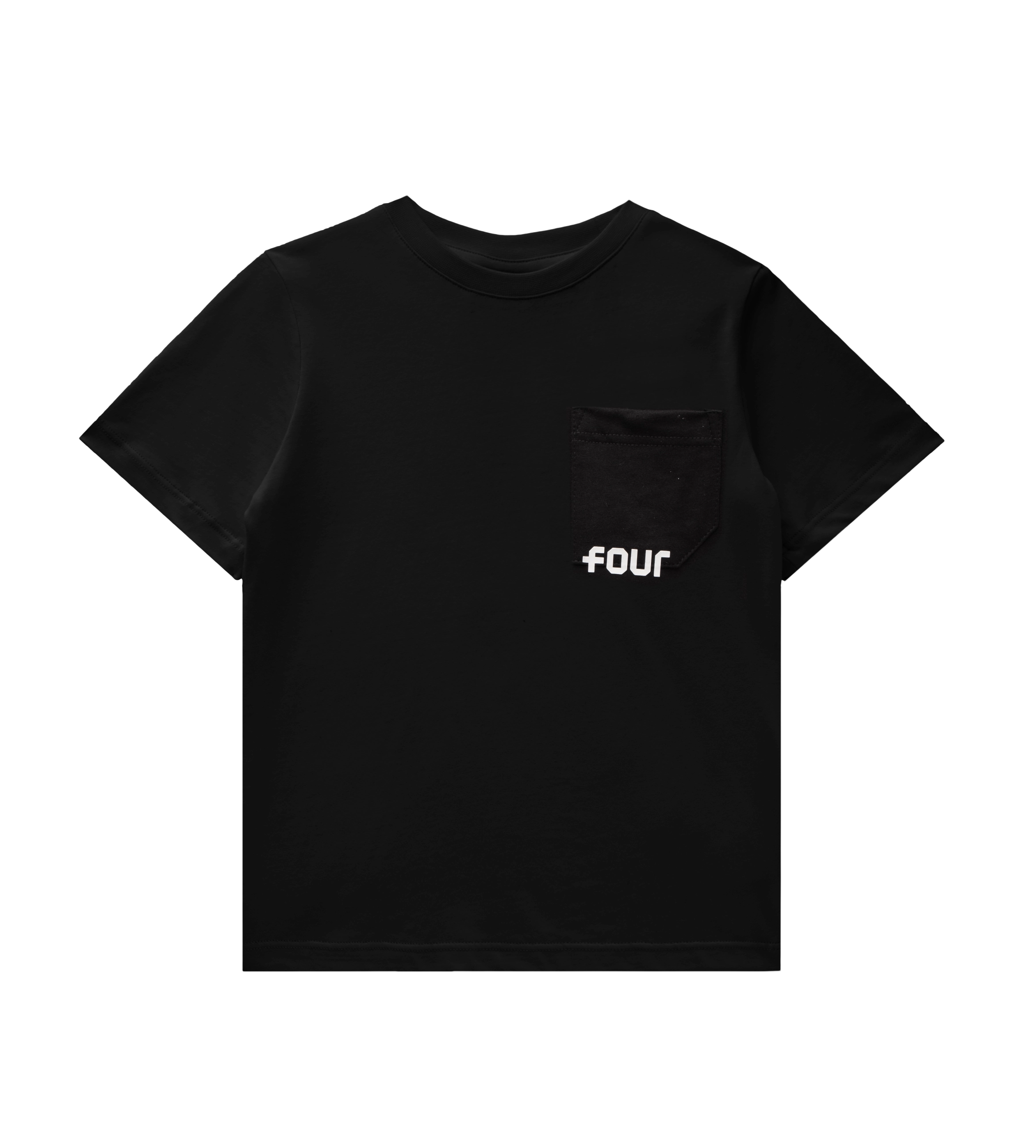 Four Kids Logo Pocket Tee Black