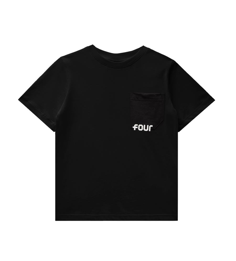 Four Kids Logo Pocket Tee Black