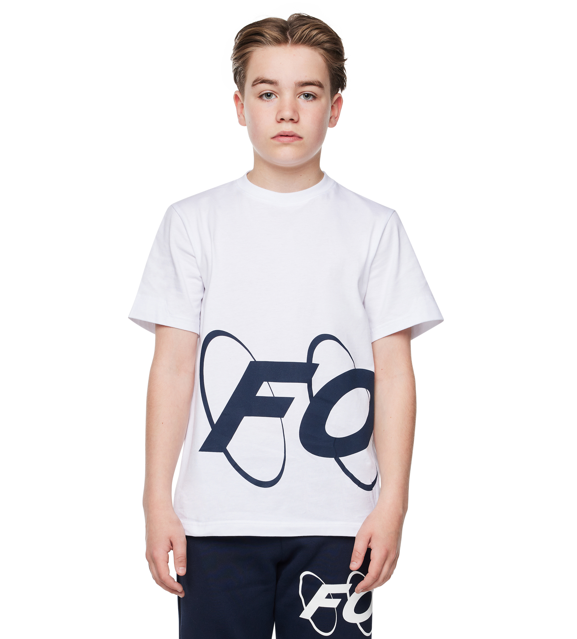 Big Circles T-shirt Wit/Marineblauw