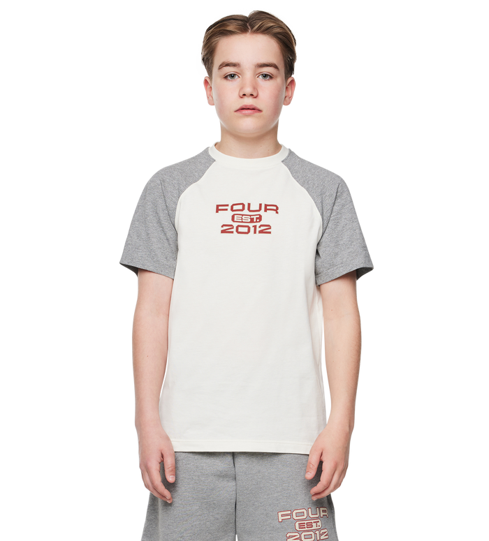 Bold Raglan T-shirt Cannoli Crème/Grijs Melange