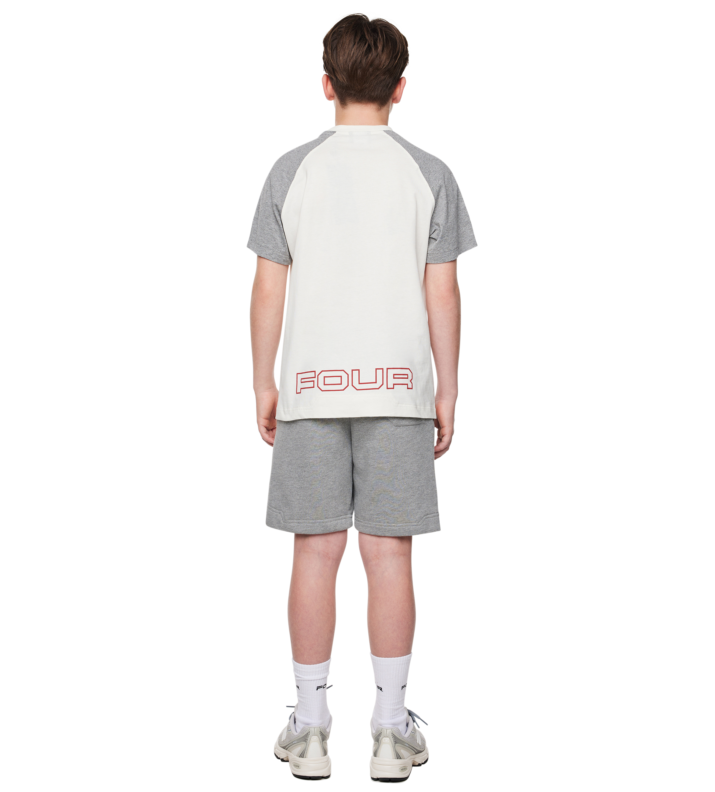 Bold Raglan T-shirt Cannoli Crème/Grijs Melange