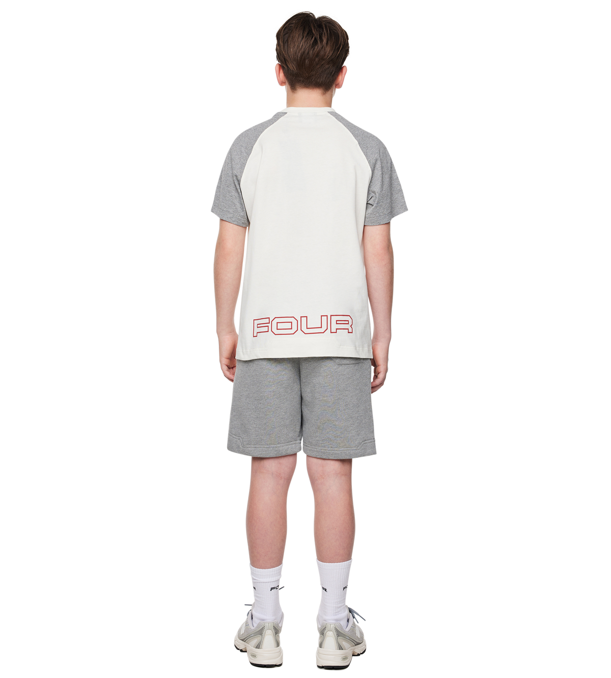 Bold Raglan T-shirt Cannoli Crème/Grijs Melange
