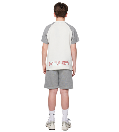 Bold Raglan T-shirt Cannoli Crème/Grijs Melange