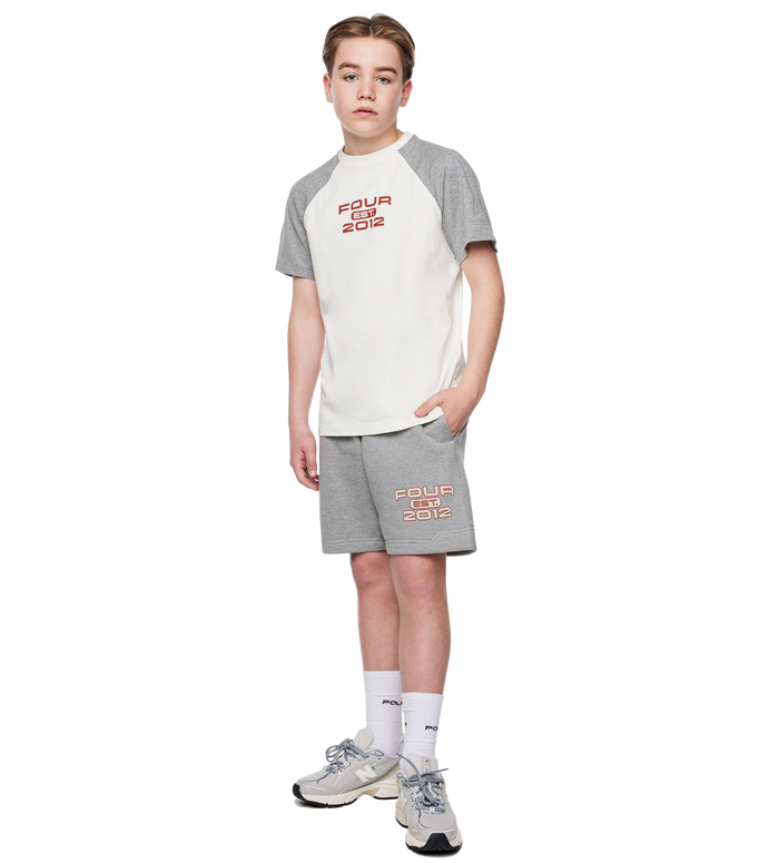 Bold Raglan T-shirt Cannoli Crème/Grijs Melange