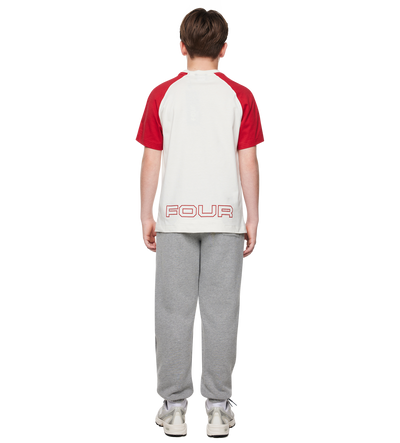 Bold Raglan T-shirt Cannoli Crème/ Savy Red