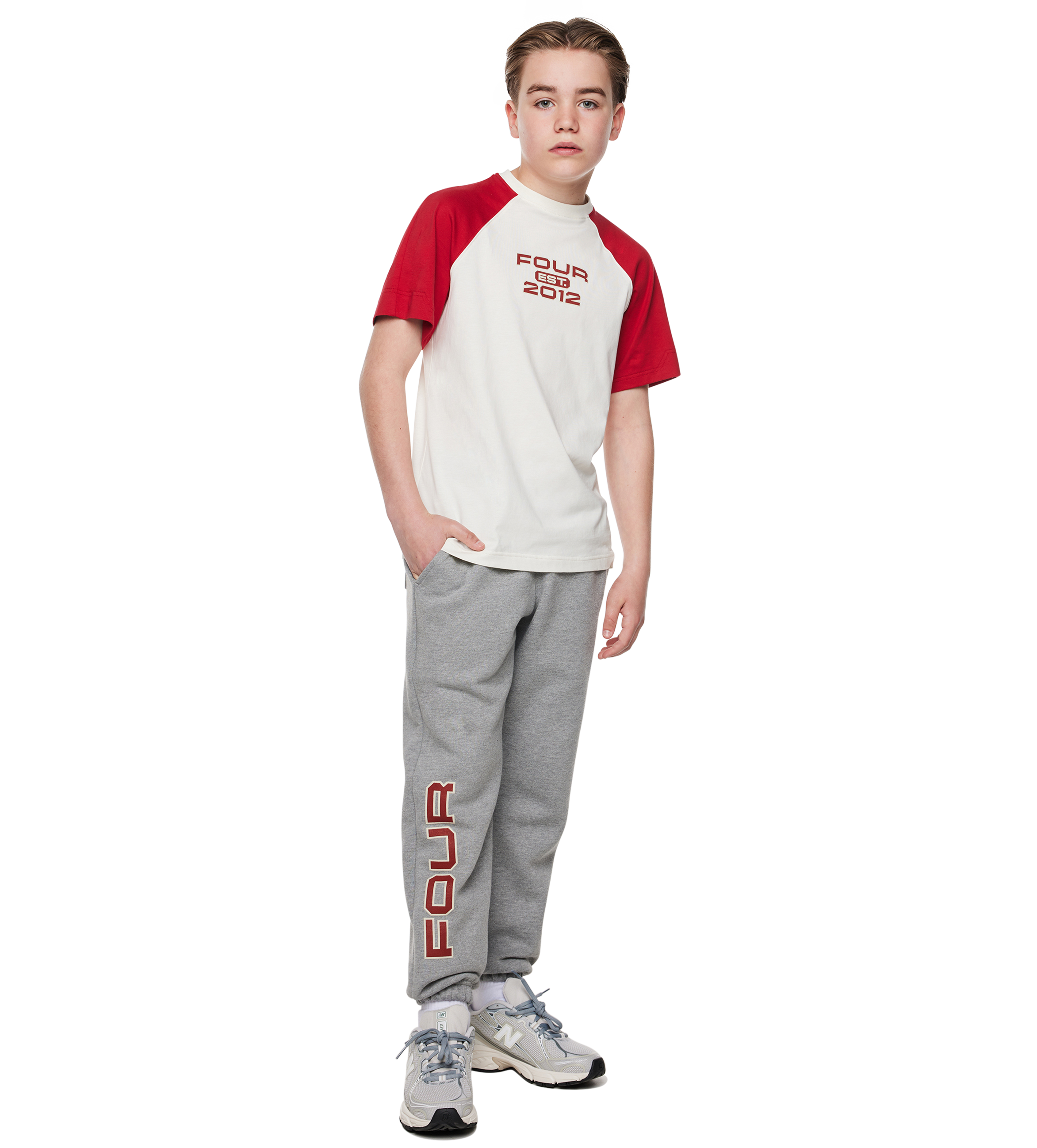 Bold Straight Leg Geboeid Grijs Melange