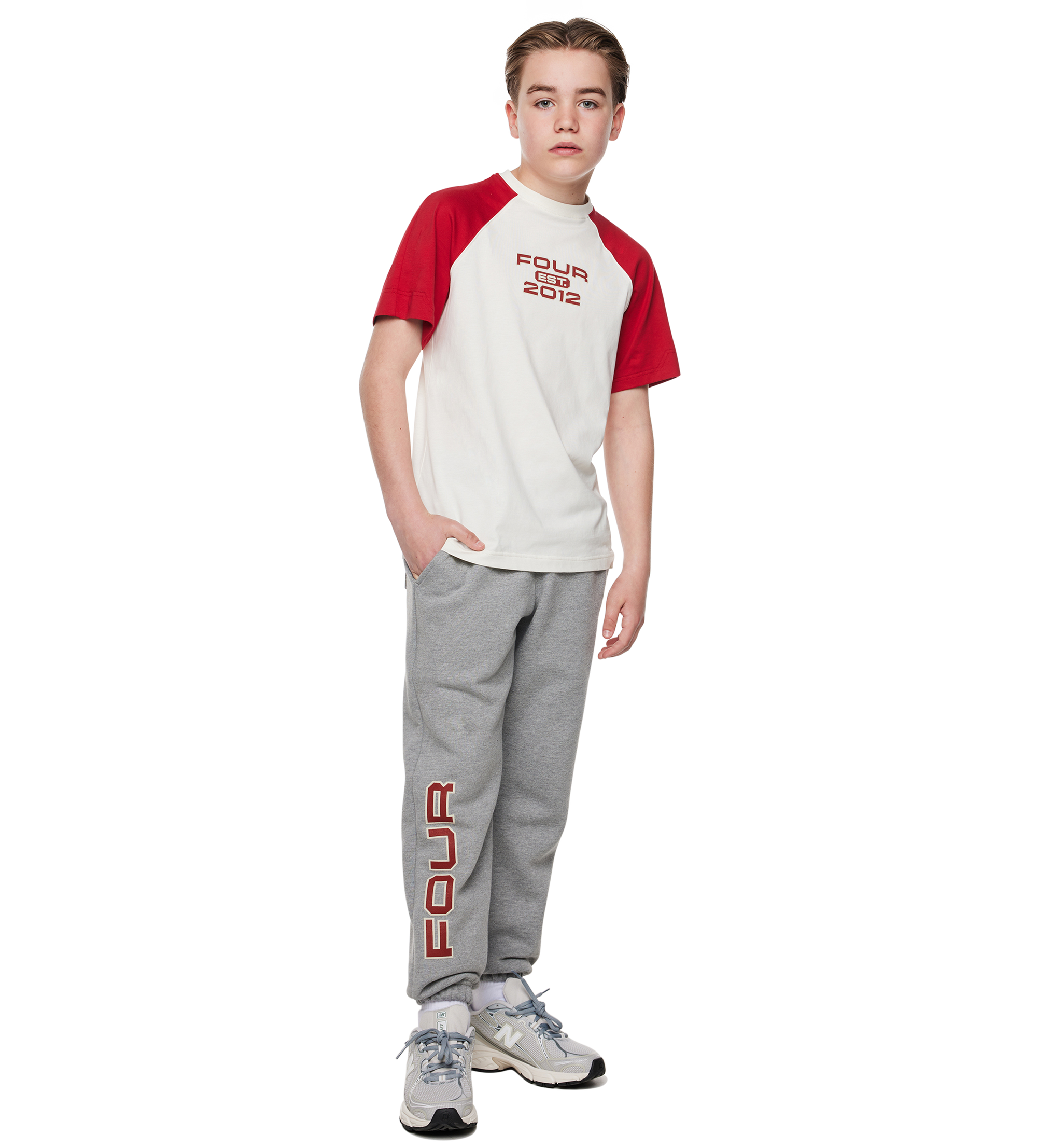 Bold Straight Leg Cuffed Grijs Melange