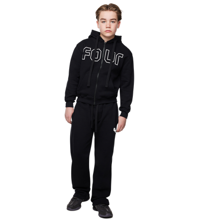 Outline Zip Up Hoodie Zwart