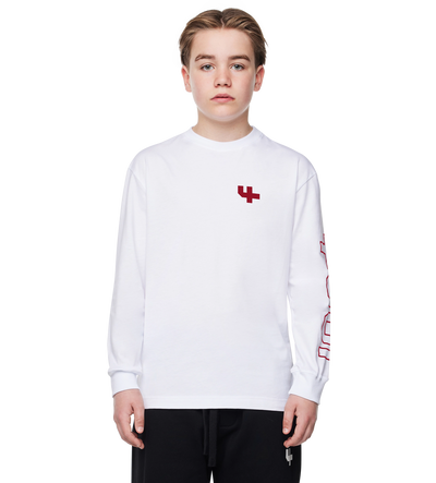 Outline Longsleeve Cuffed wit/savvy rood