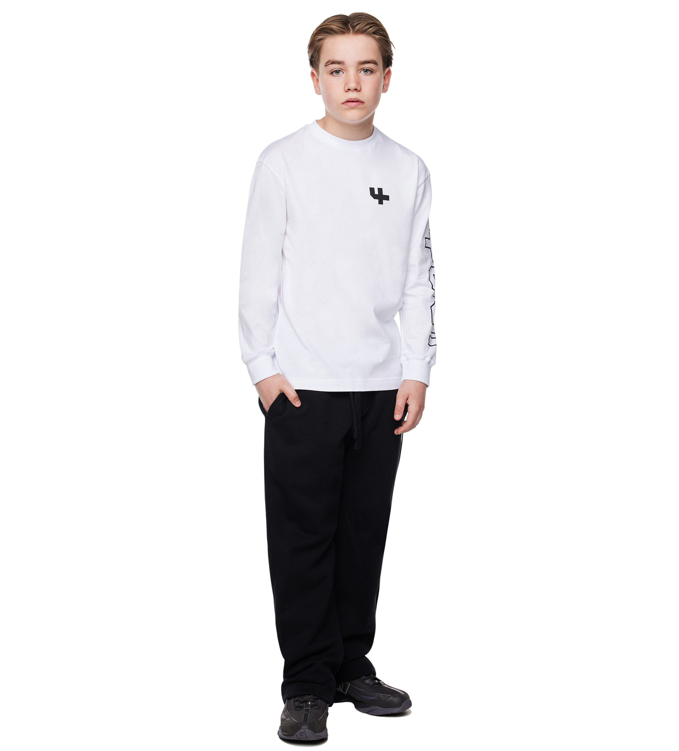 Outline Longsleeve Cuffed White