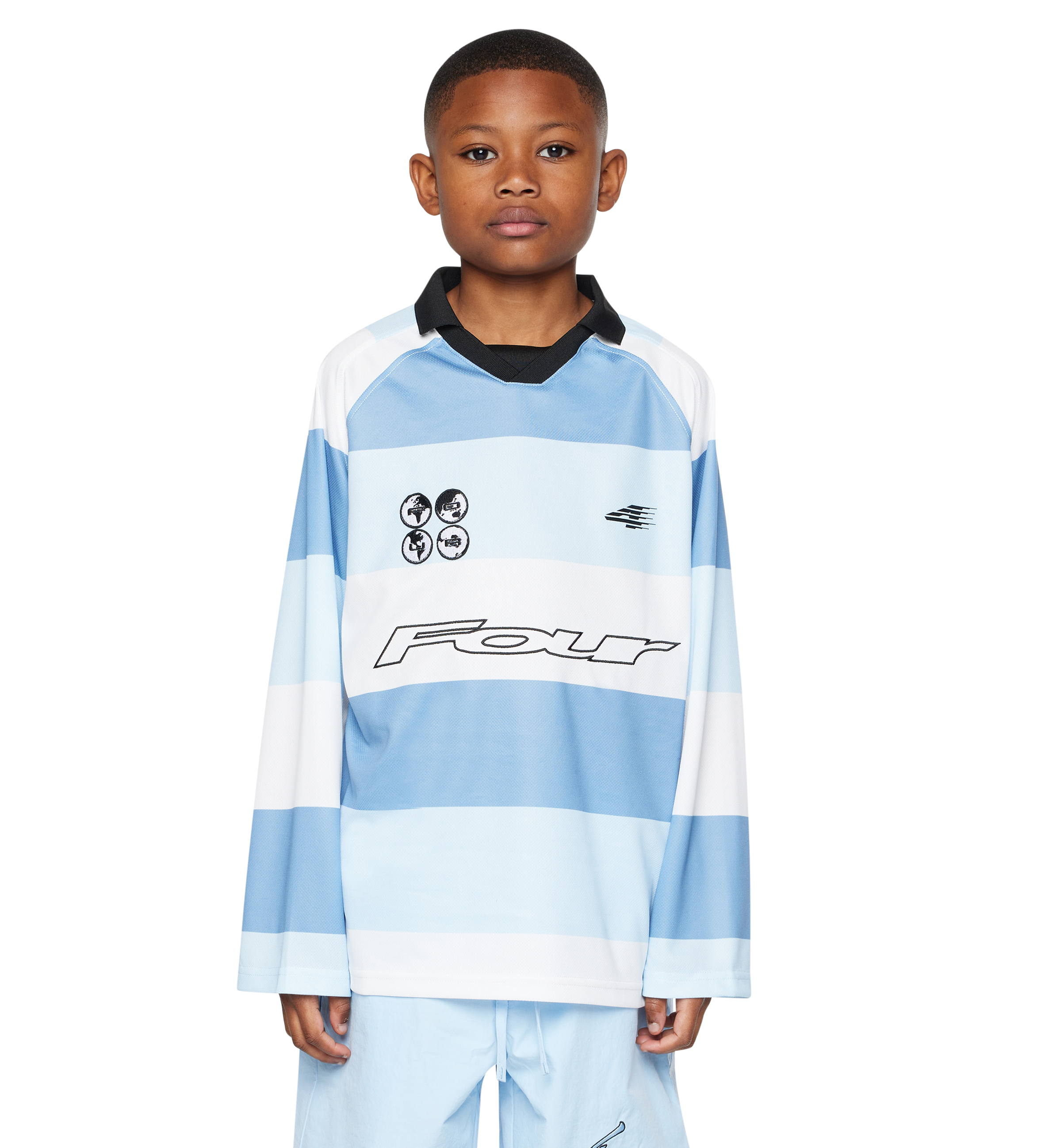 LS Voetbalshirt Wit/Blauw