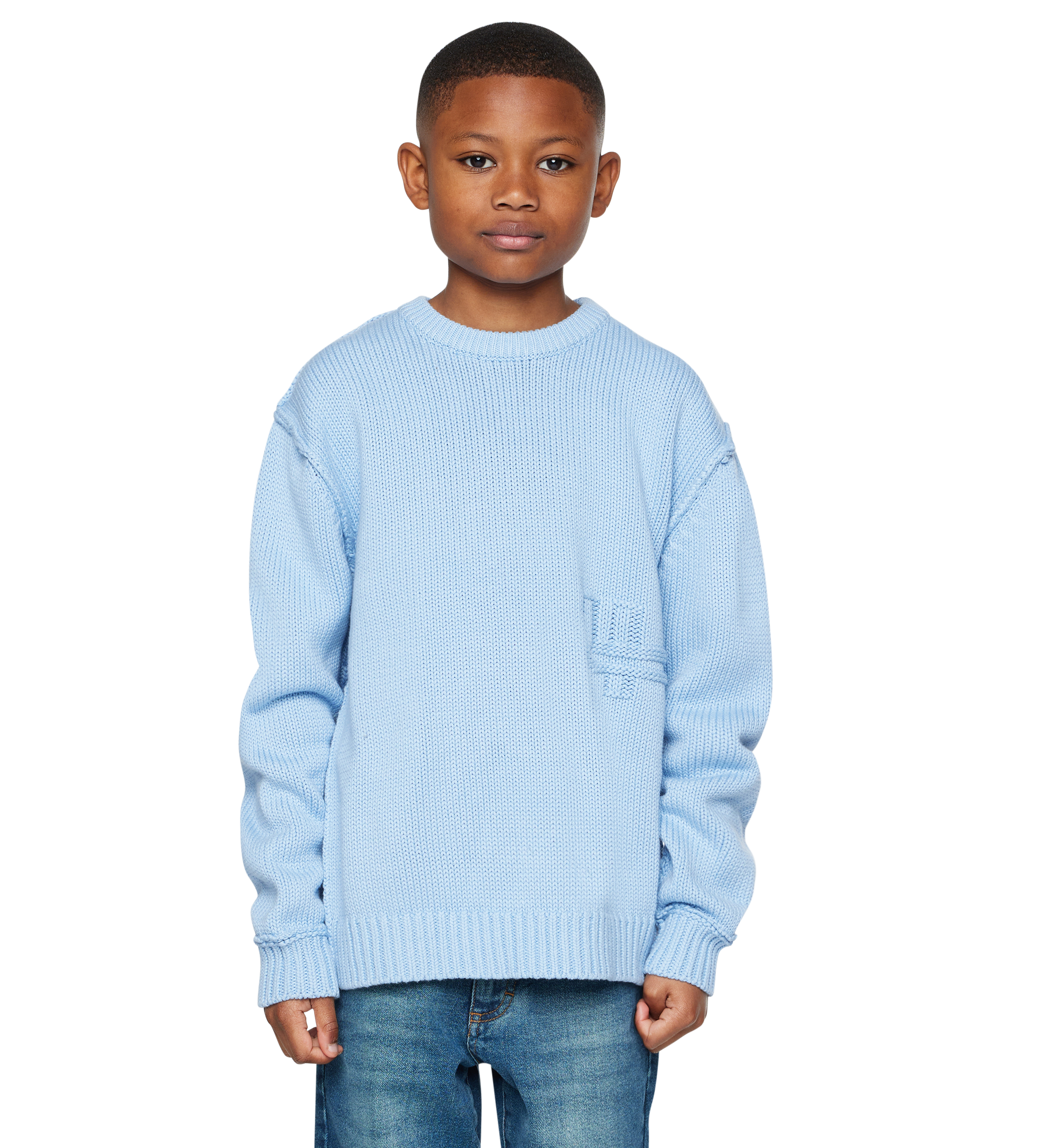 Knitted Crewneck Soft Blauw