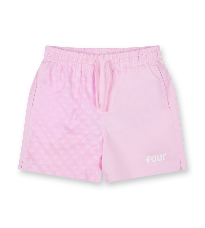 FOUR 4AOP Swim Shorts in Soft Pink/ White