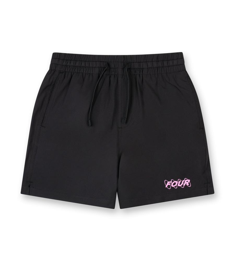 Circles Logo Zwembroek Zwart/roze