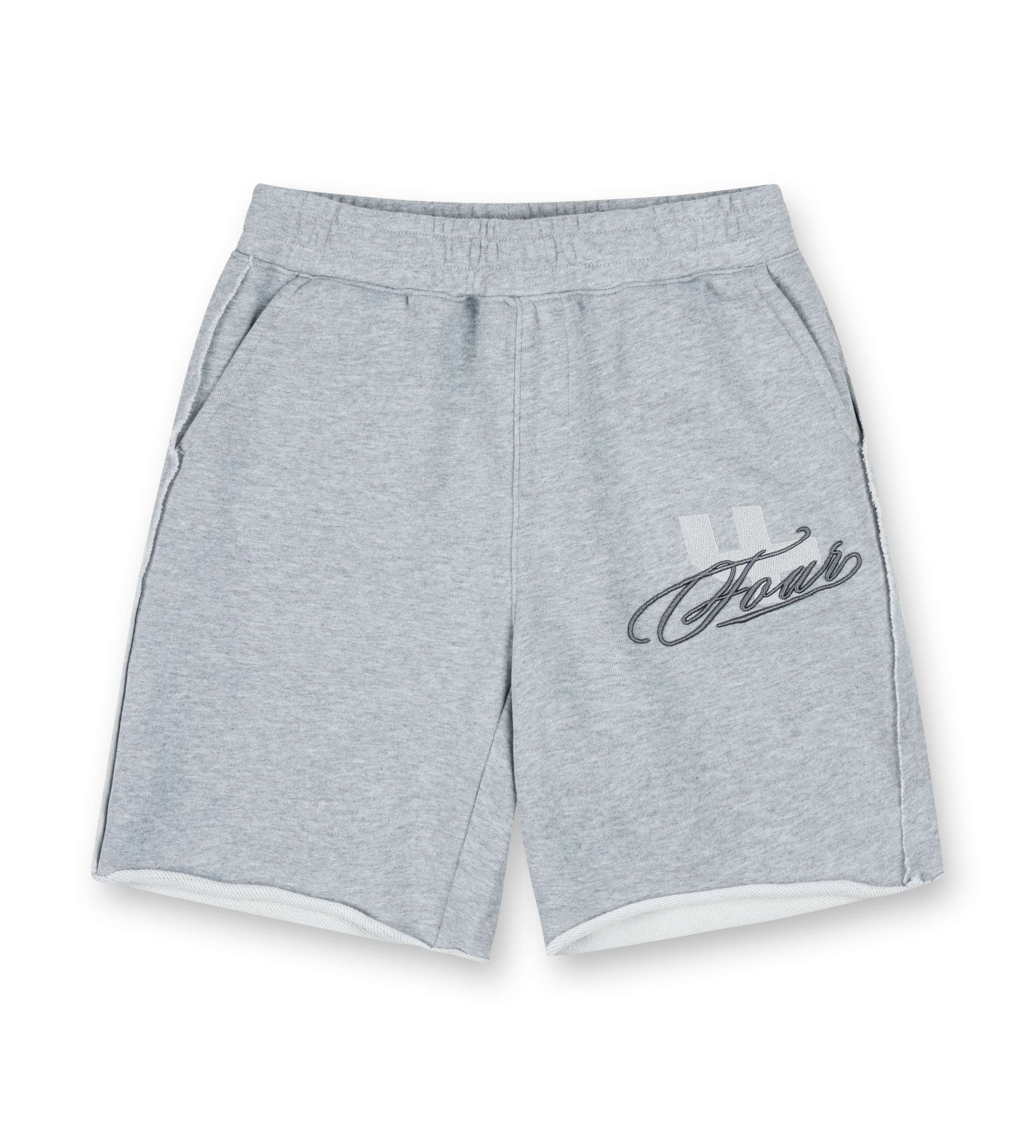 Raw Edge Shorts Grey Melange