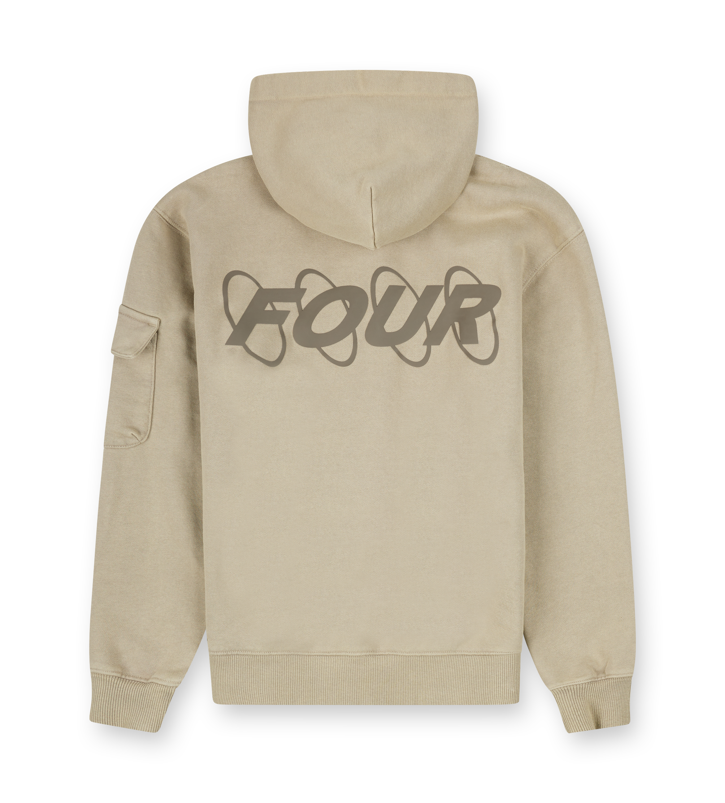 Circles Boxy Zip Up Hoodie gewassen havermout