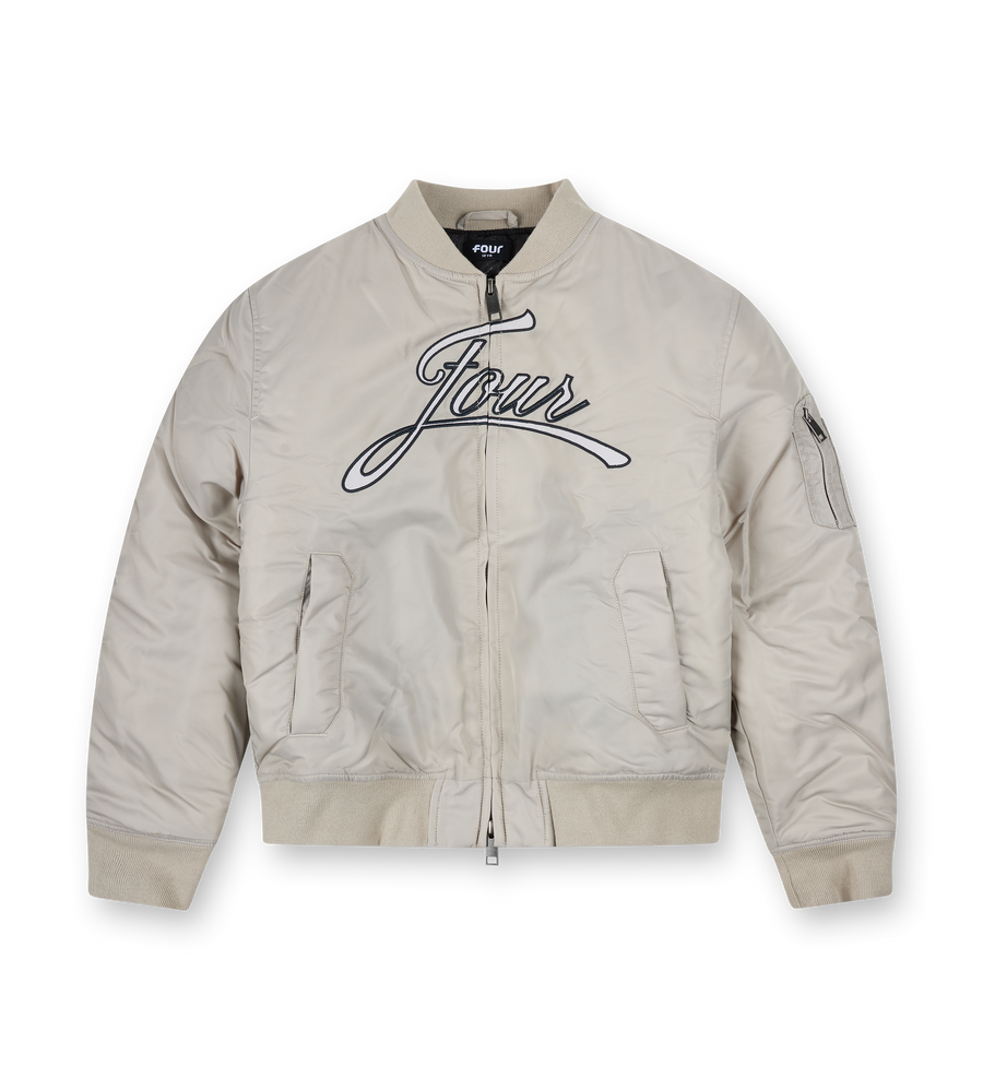 Script Bomber Jacket Sand
