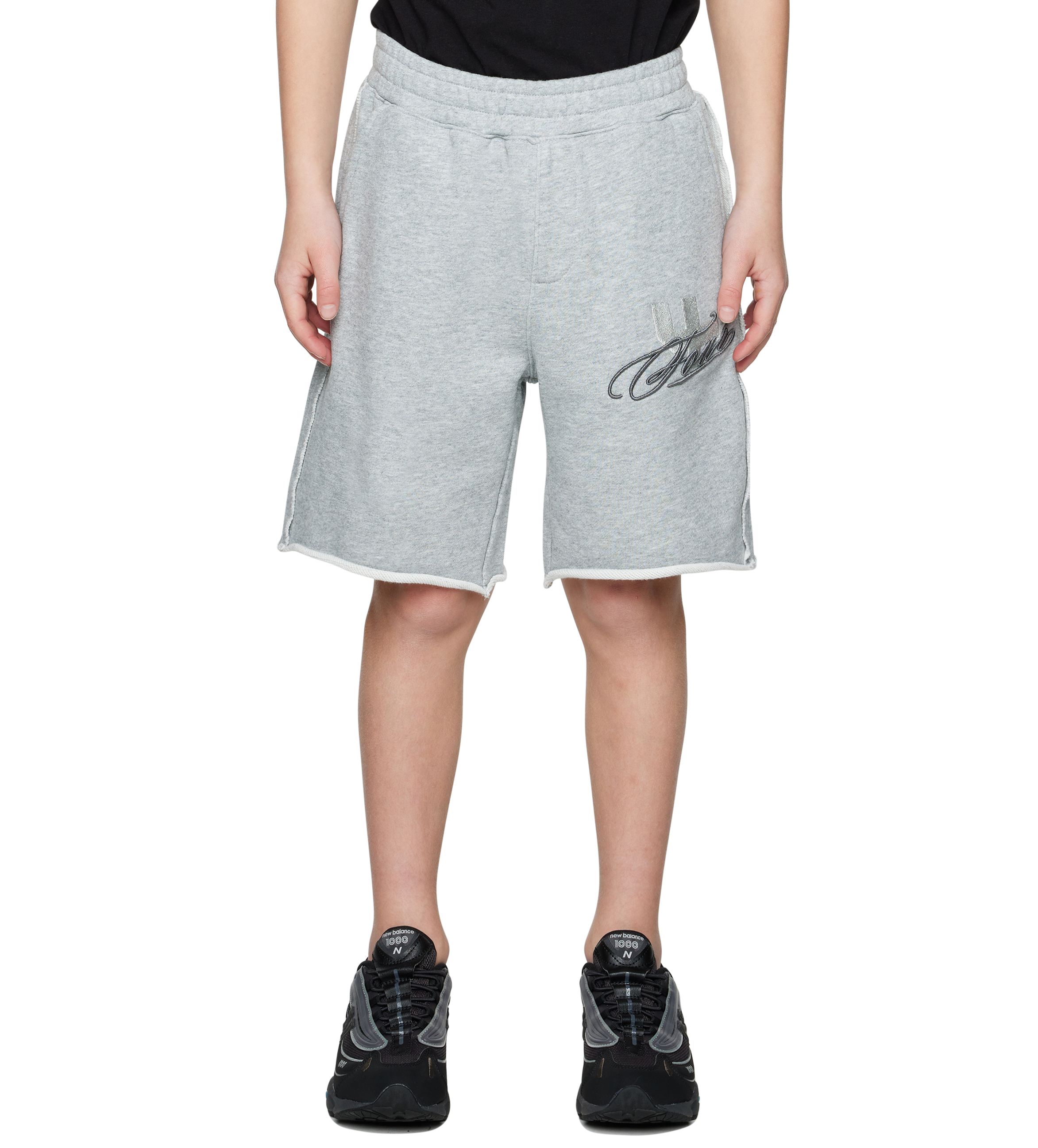 Raw Edge Shorts Grey Melange