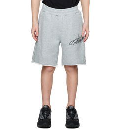 Raw Edge Shorts Grey Melange