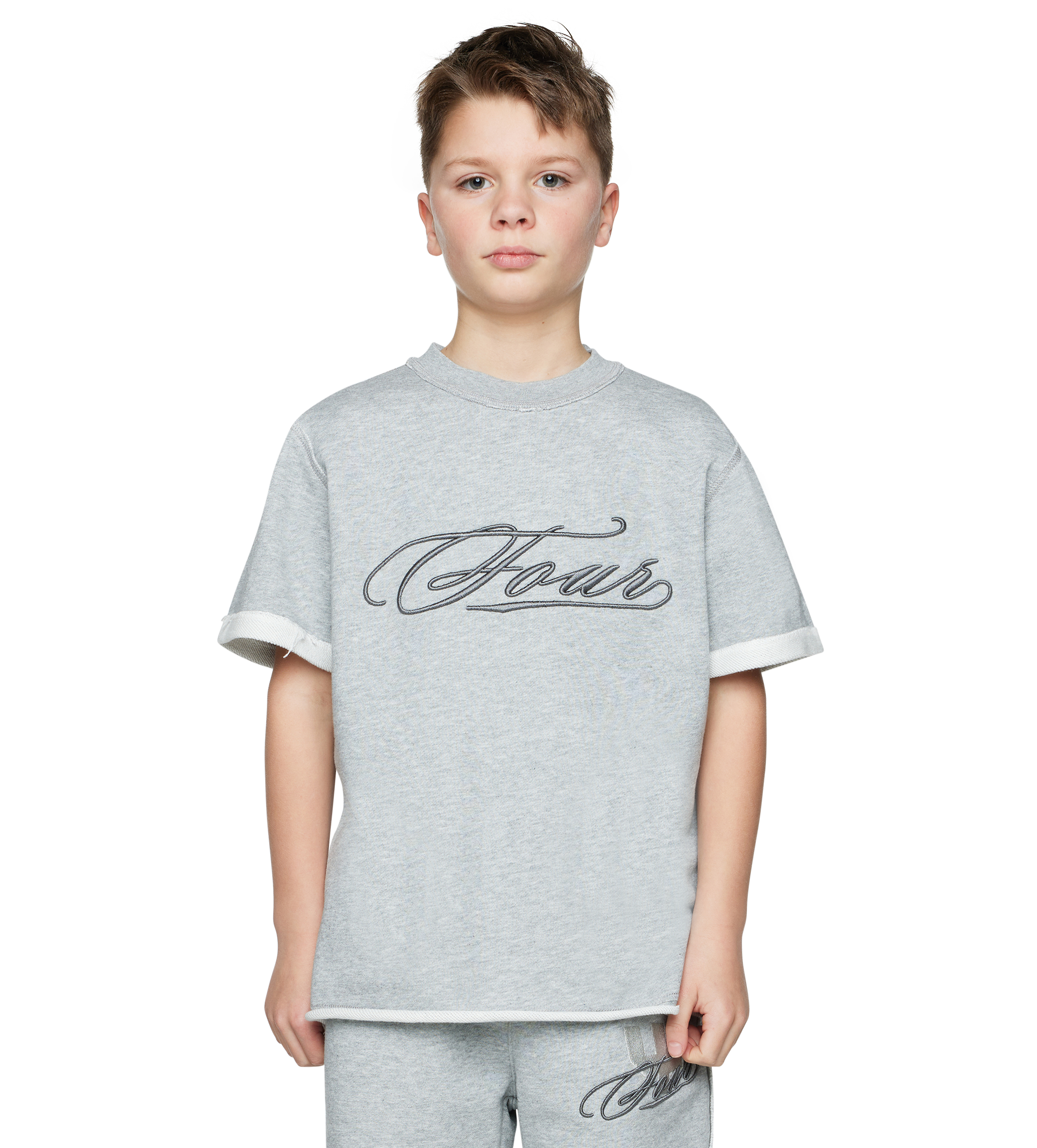 Raw Edge T-Shirt Grey Melange